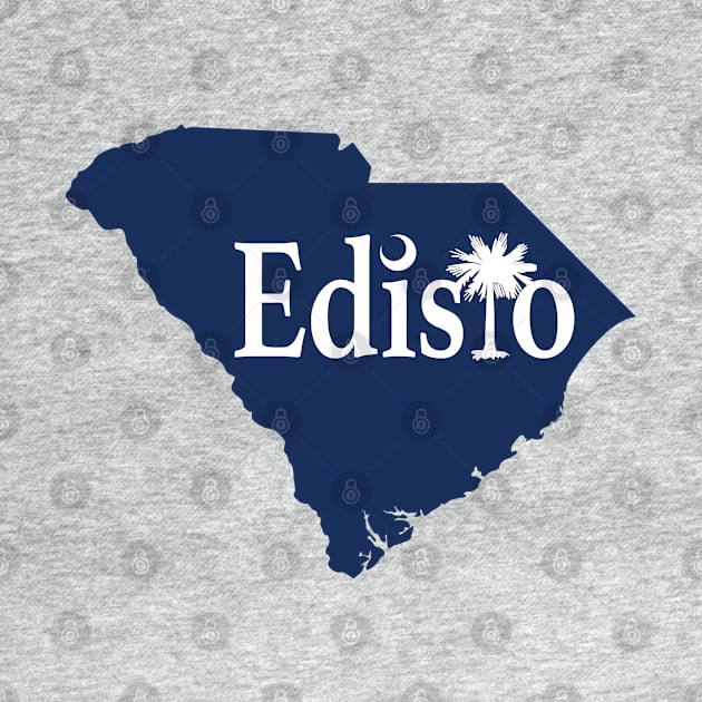 Edisto Island South Carolina State Outline Blue by TGKelly